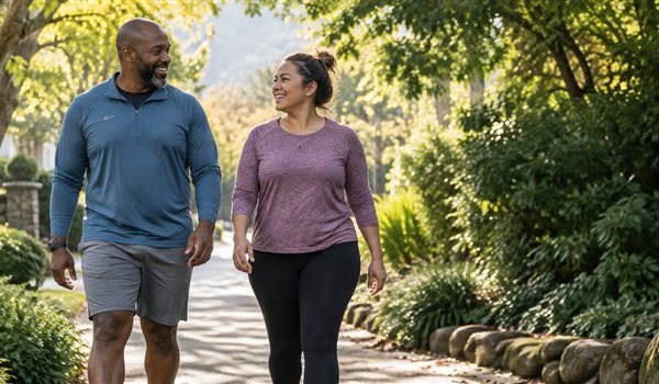 adults walking together as part of a sustainable activity routine in Ontario