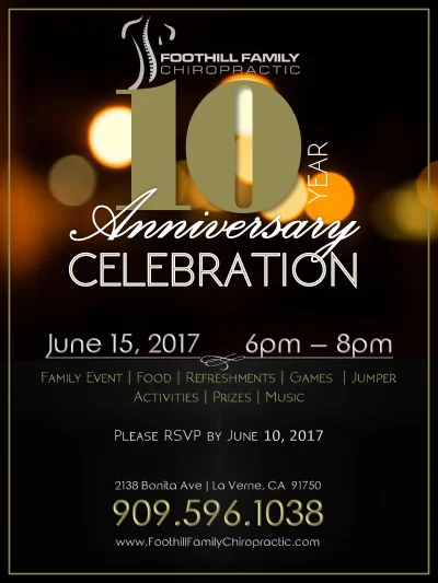 Community Event – Dr. Mehr’s 10 Year Anniversary Celebration tips from Ontario chiropractor